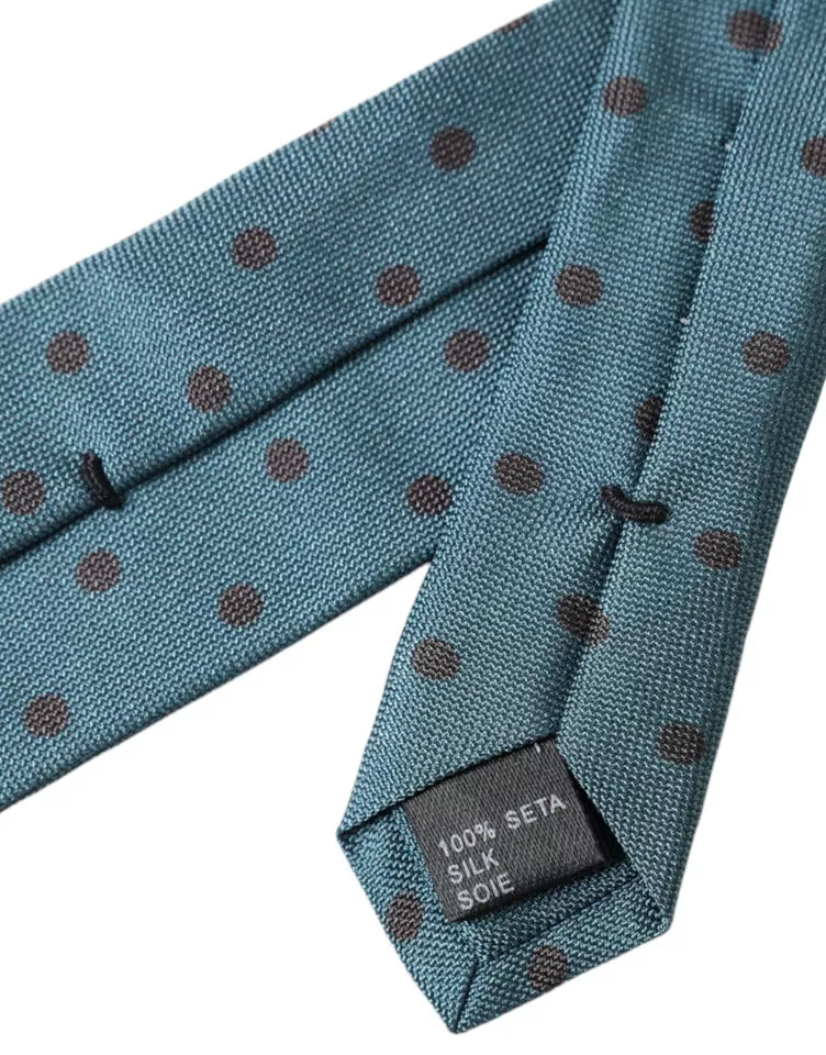 Cravate en soie à pois verts et noirs, réglable, pour homme.