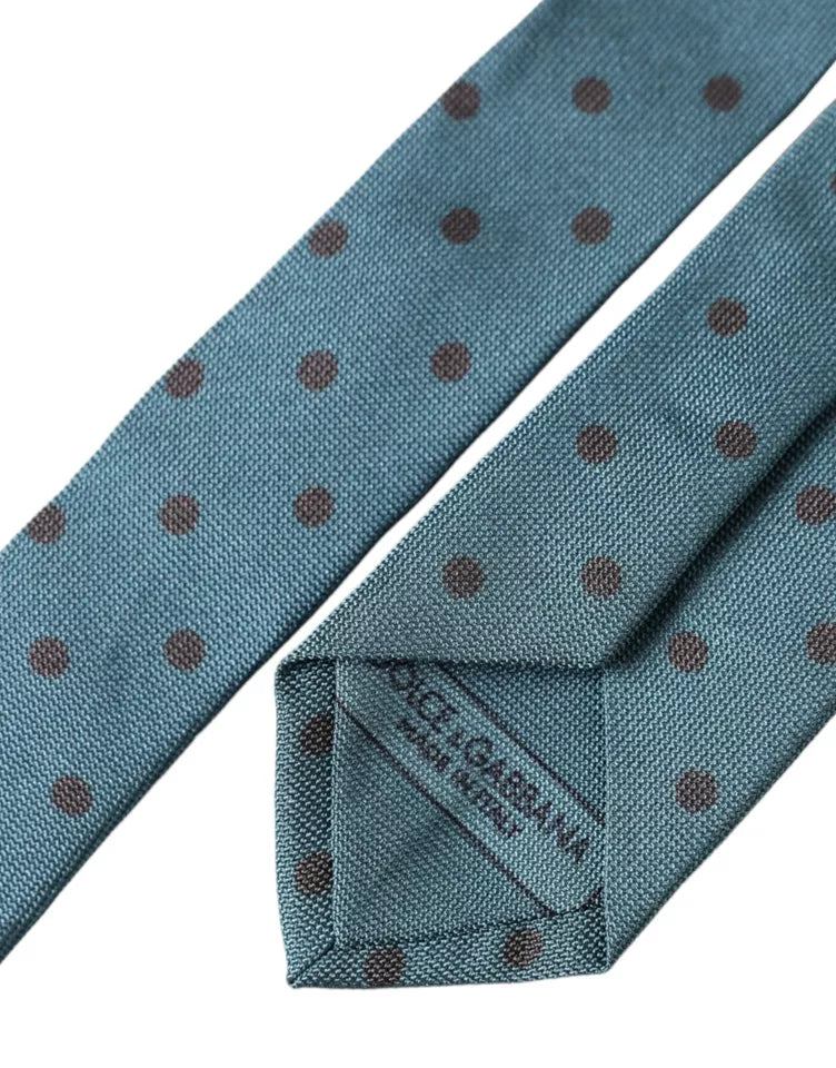 Cravate en soie à pois verts et noirs, réglable, pour homme.