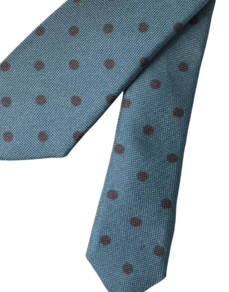 Cravate en soie à pois verts et noirs, réglable, pour homme.