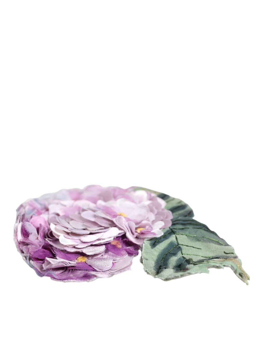 Broche en laiton doré avec hortensias multicolores