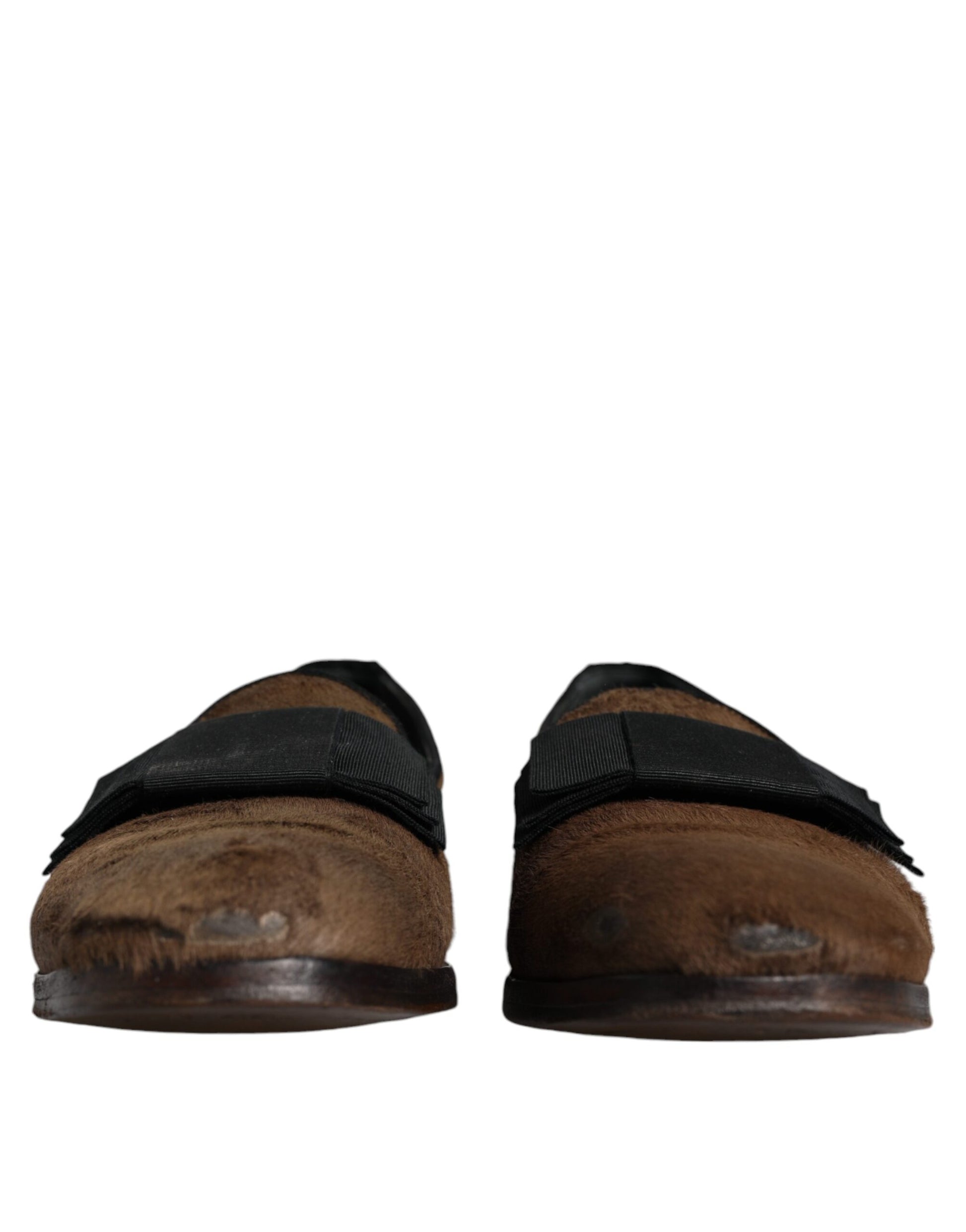 Chaussures plates en cuir de veau marron, chaussures habillées formelles