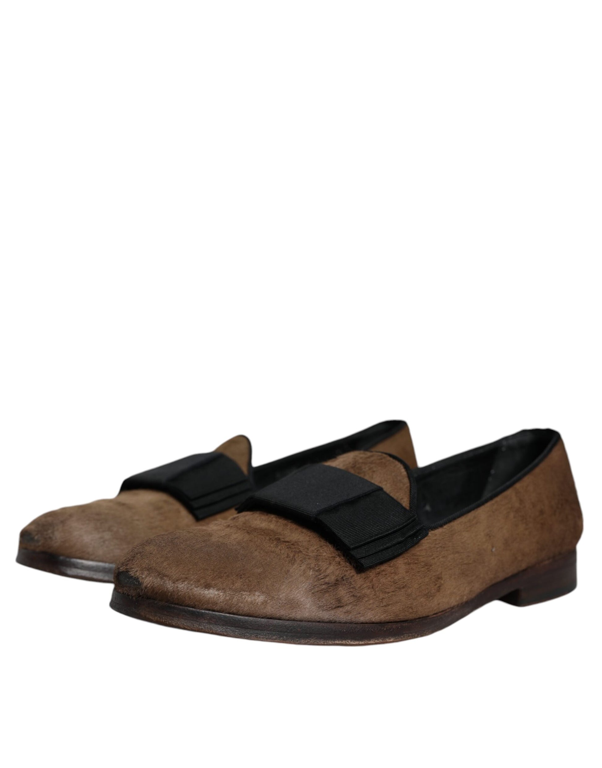Chaussures plates en cuir de veau marron, chaussures habillées formelles