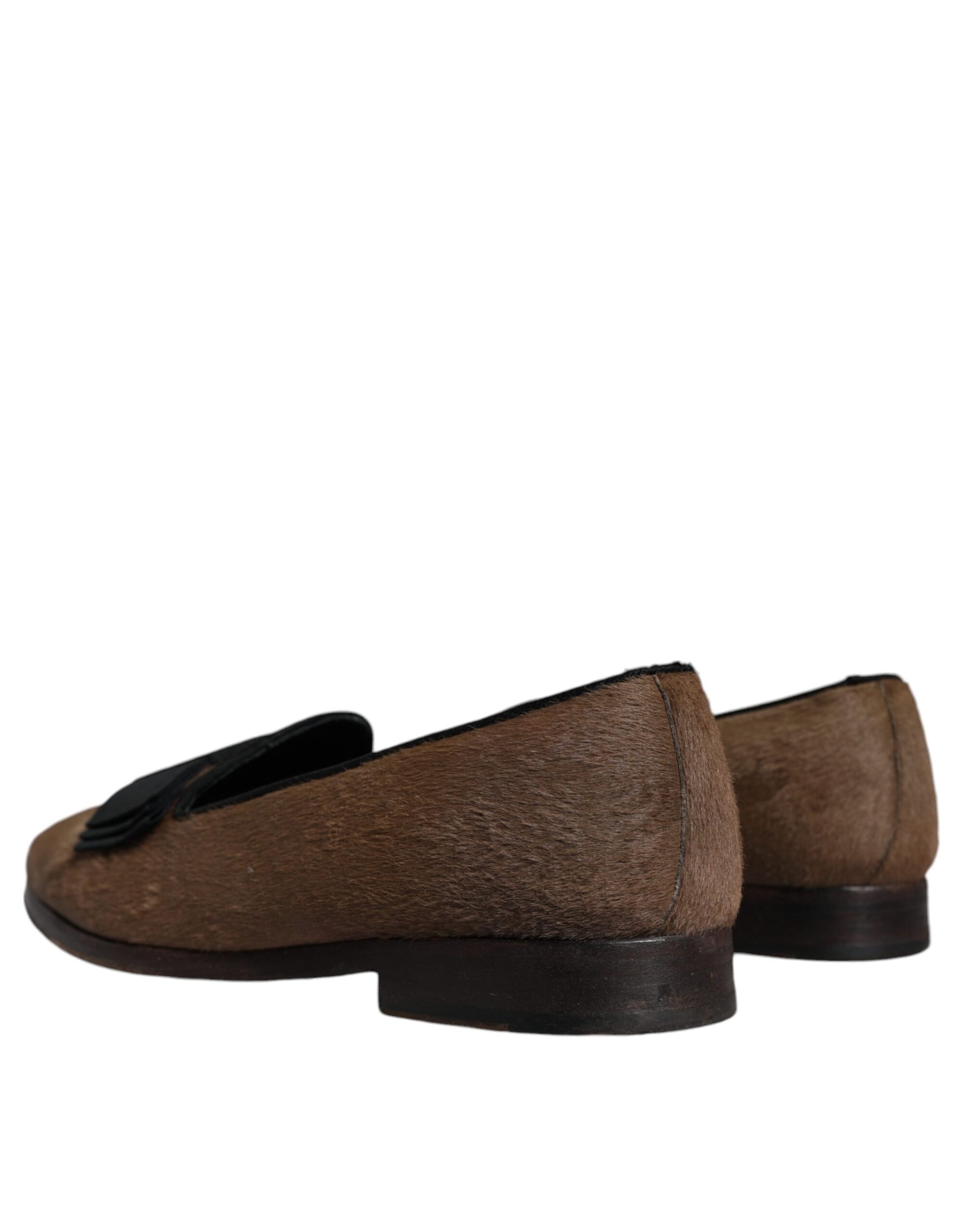 Chaussures plates en cuir de veau marron, chaussures habillées formelles