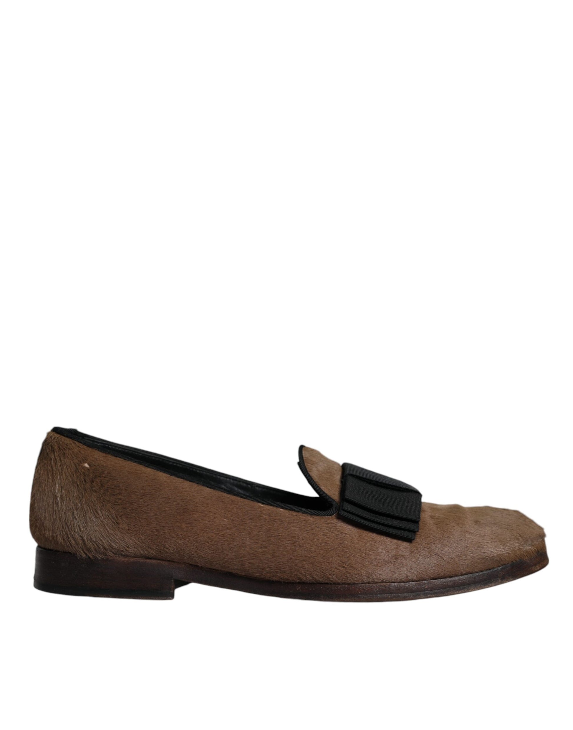 Chaussures plates en cuir de veau marron, chaussures habillées formelles
