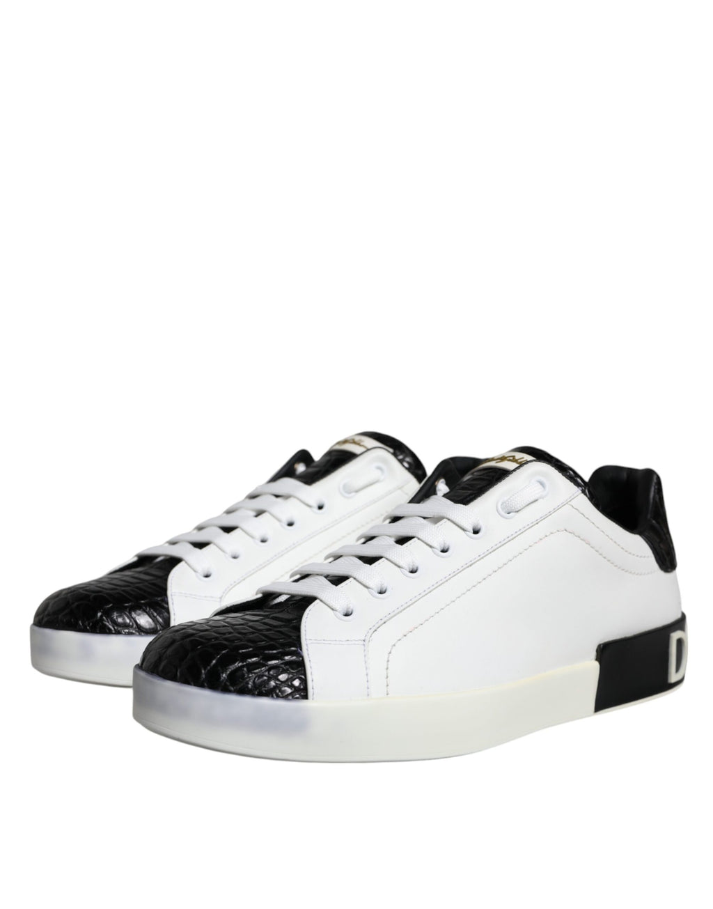 Baskets Portofino en cuir noir avec logo