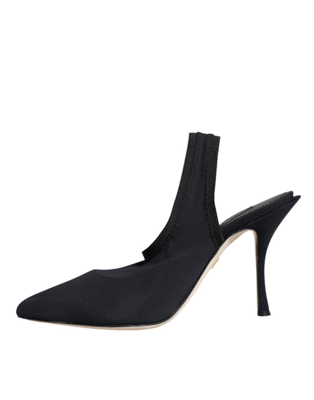 Escarpins à talons en jersey noir extensible, à bride arrière