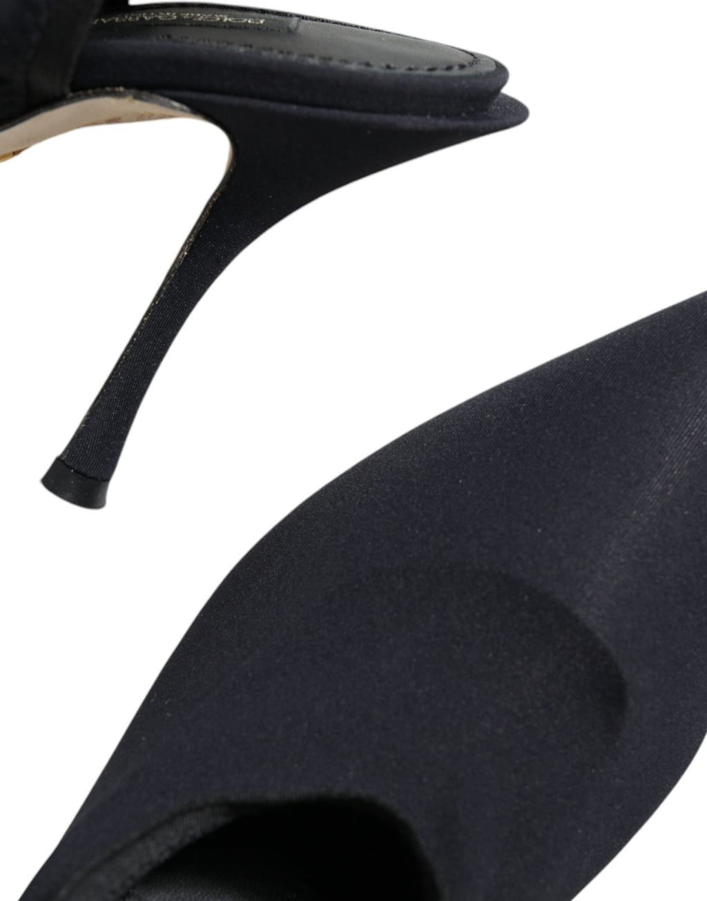 Escarpins à talons en jersey noir extensible, à bride arrière