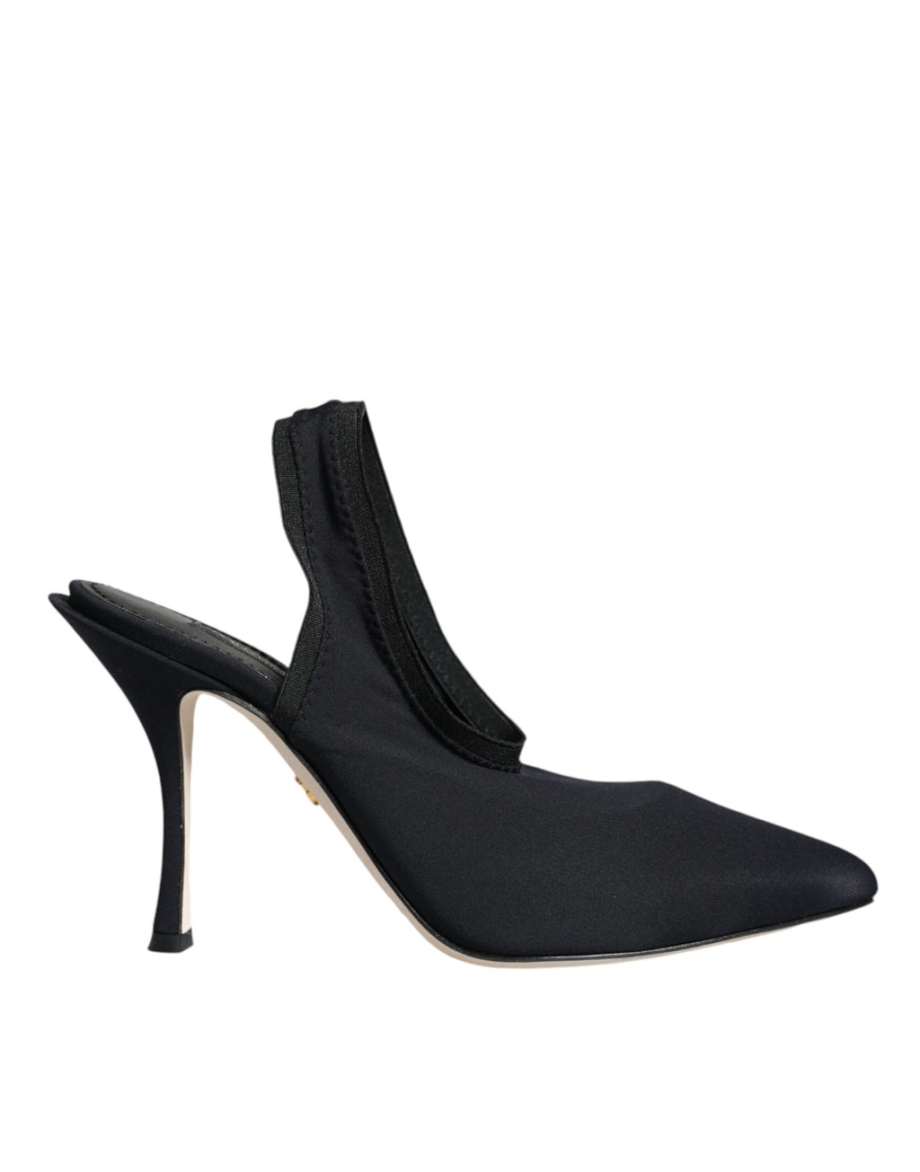 Escarpins à talons en jersey noir extensible, à bride arrière
