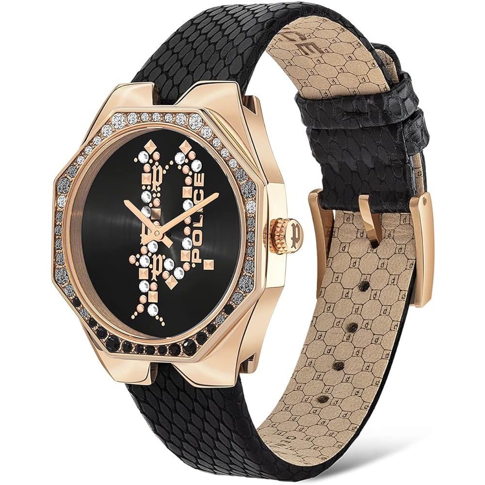 Montre en cuir noir