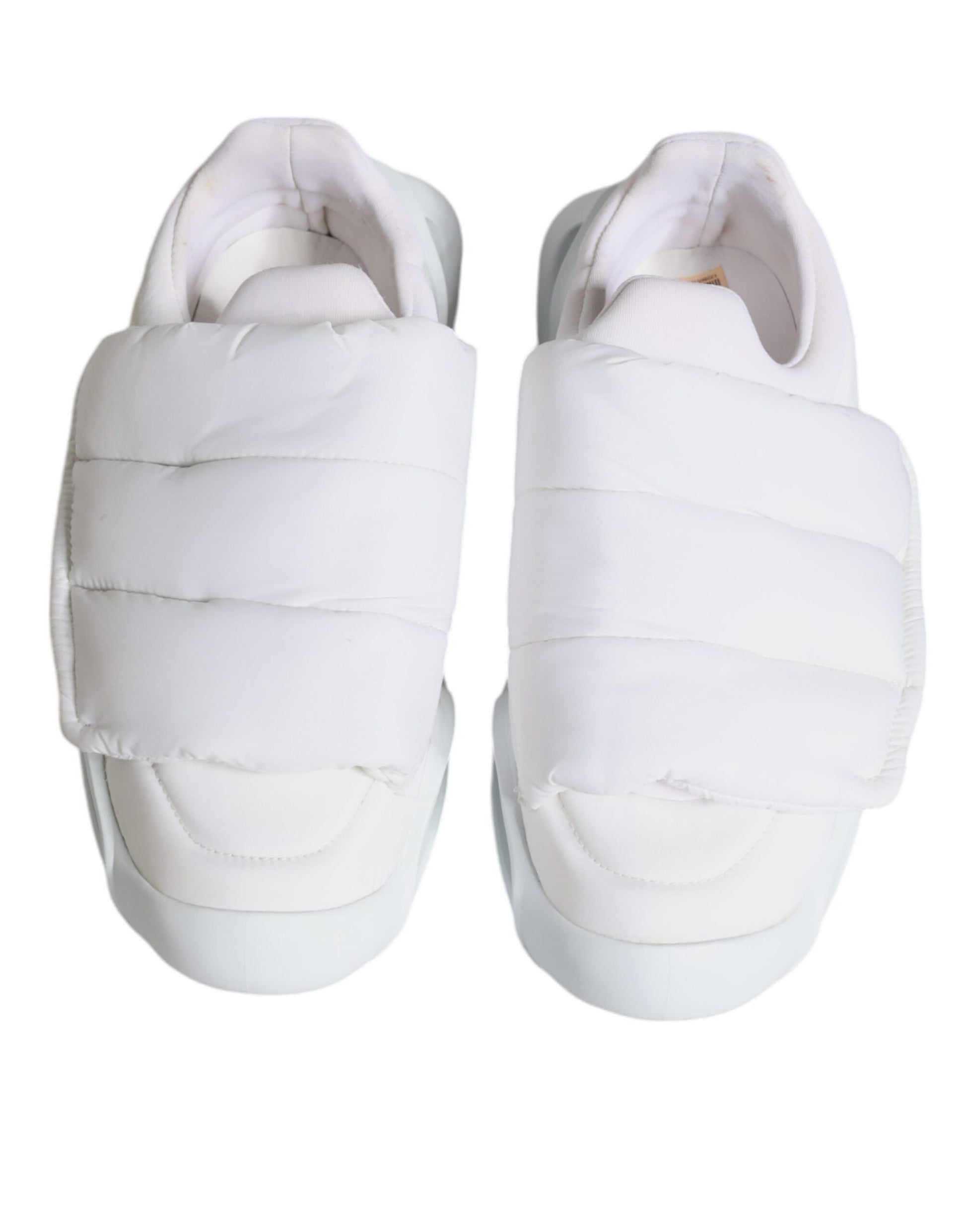 Sneakers basses en tissu blanc rembourré