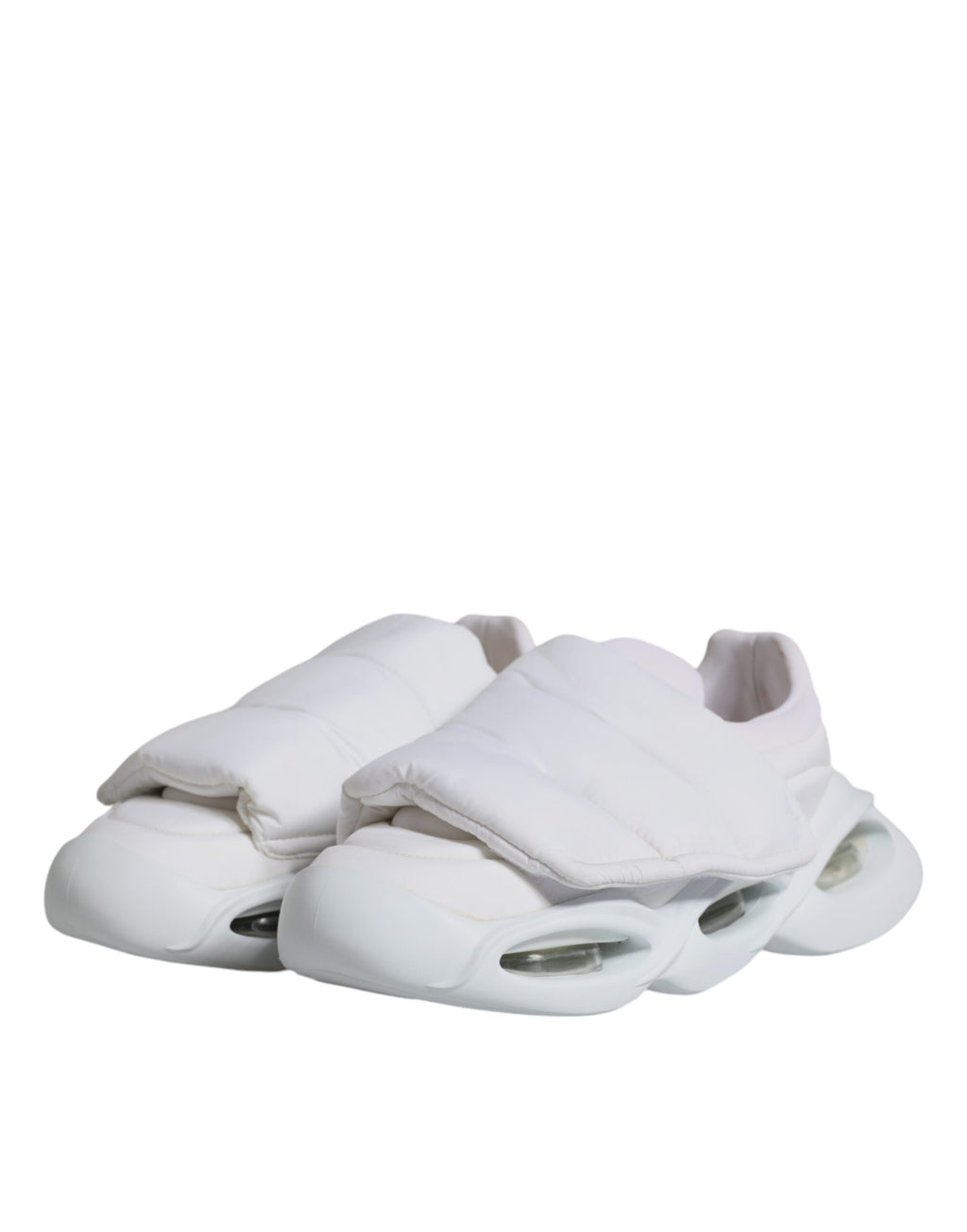 Sneakers basses en tissu blanc rembourré