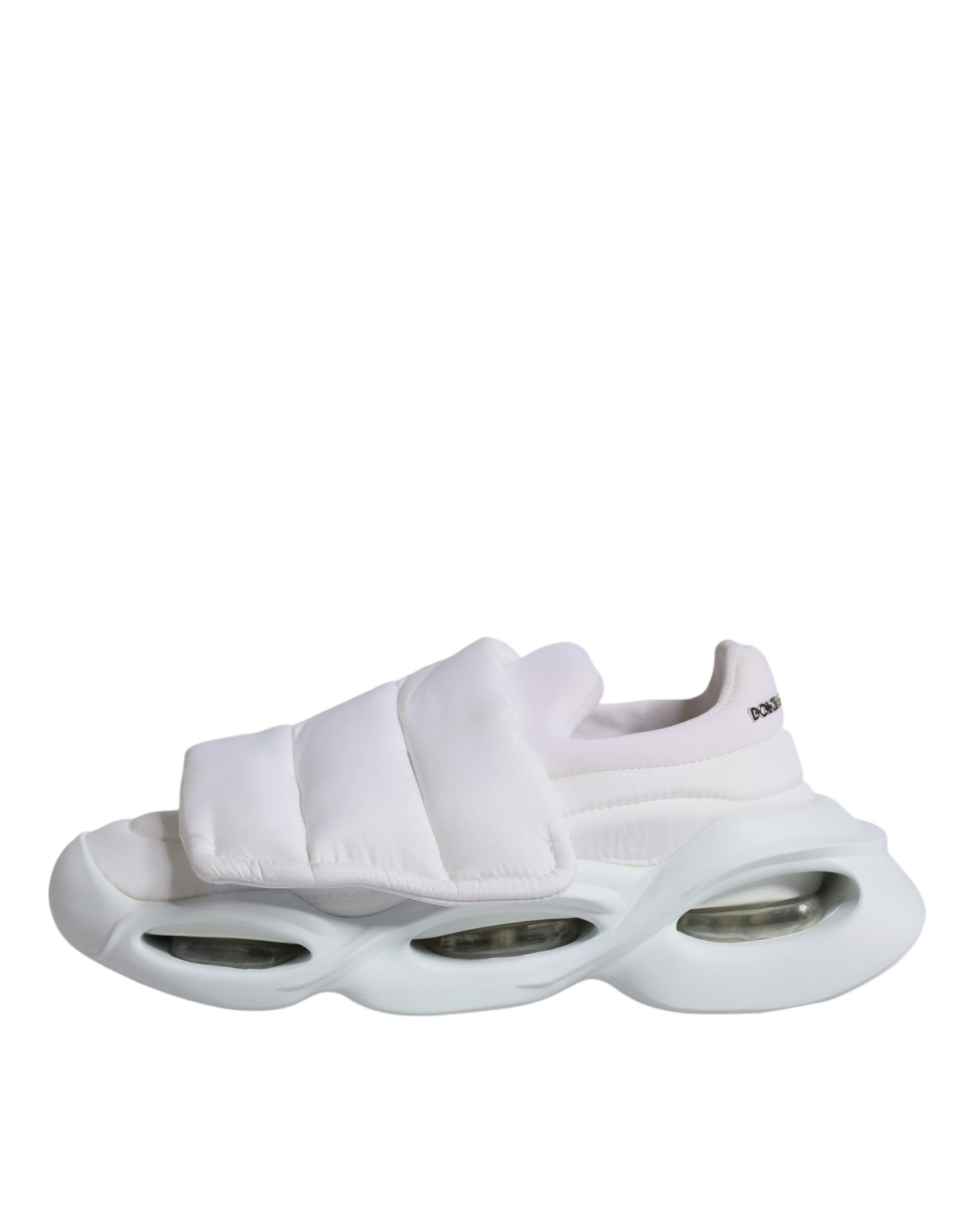 Sneakers basses en tissu blanc rembourré