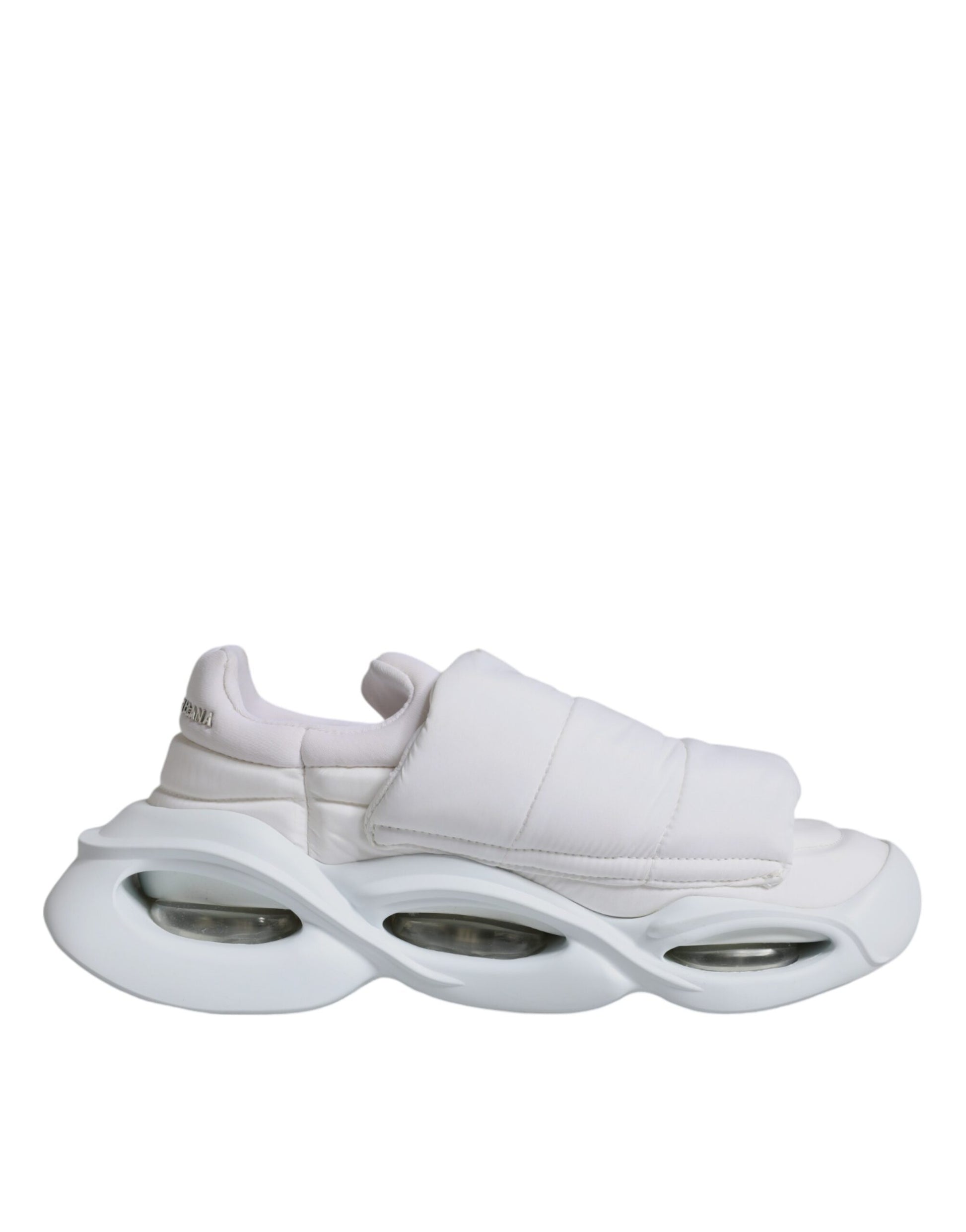Sneakers basses en tissu blanc rembourré