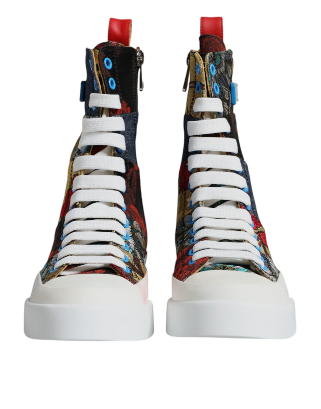 Sneakers montantes multicolores en patchwork