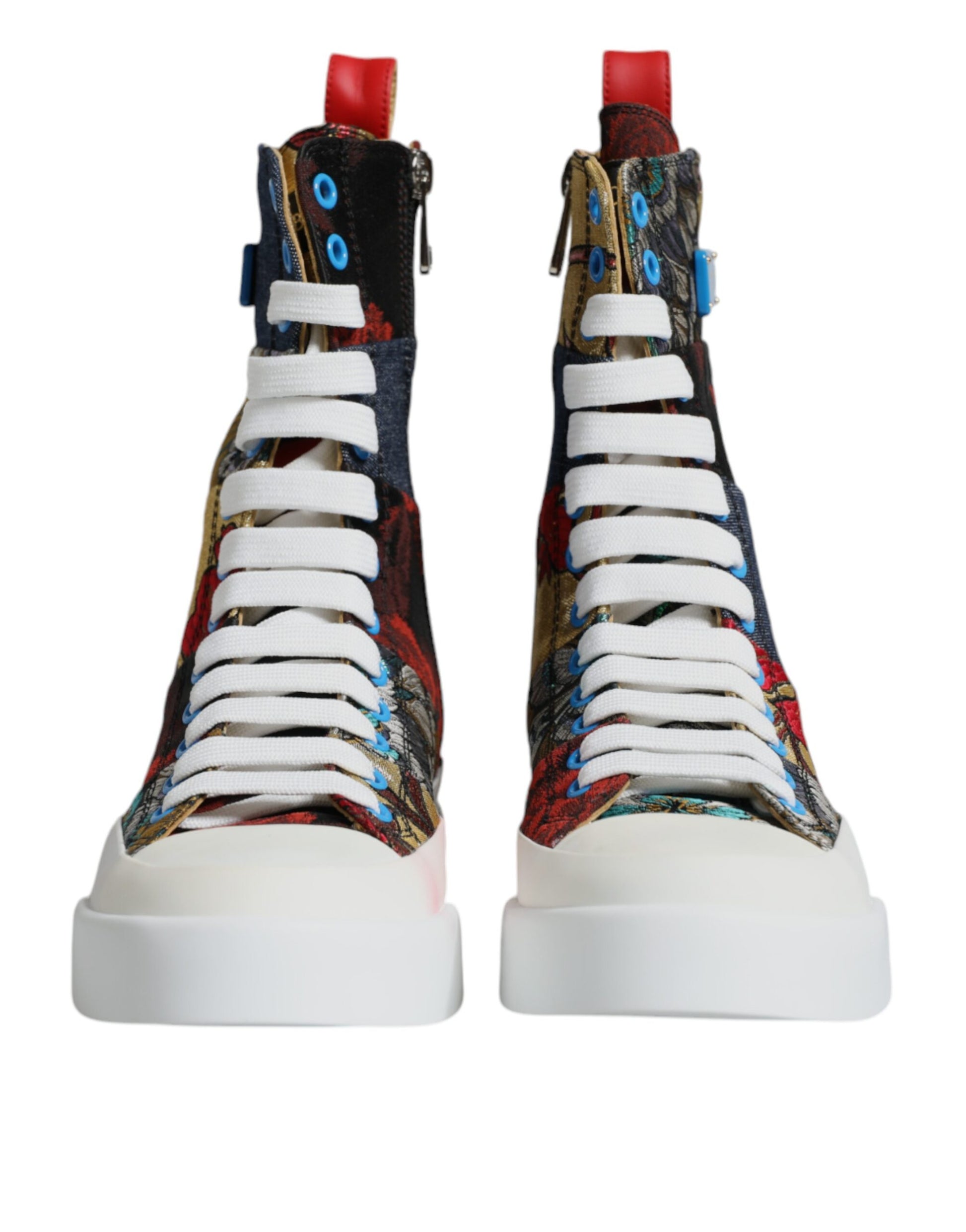 Sneakers montantes multicolores en patchwork