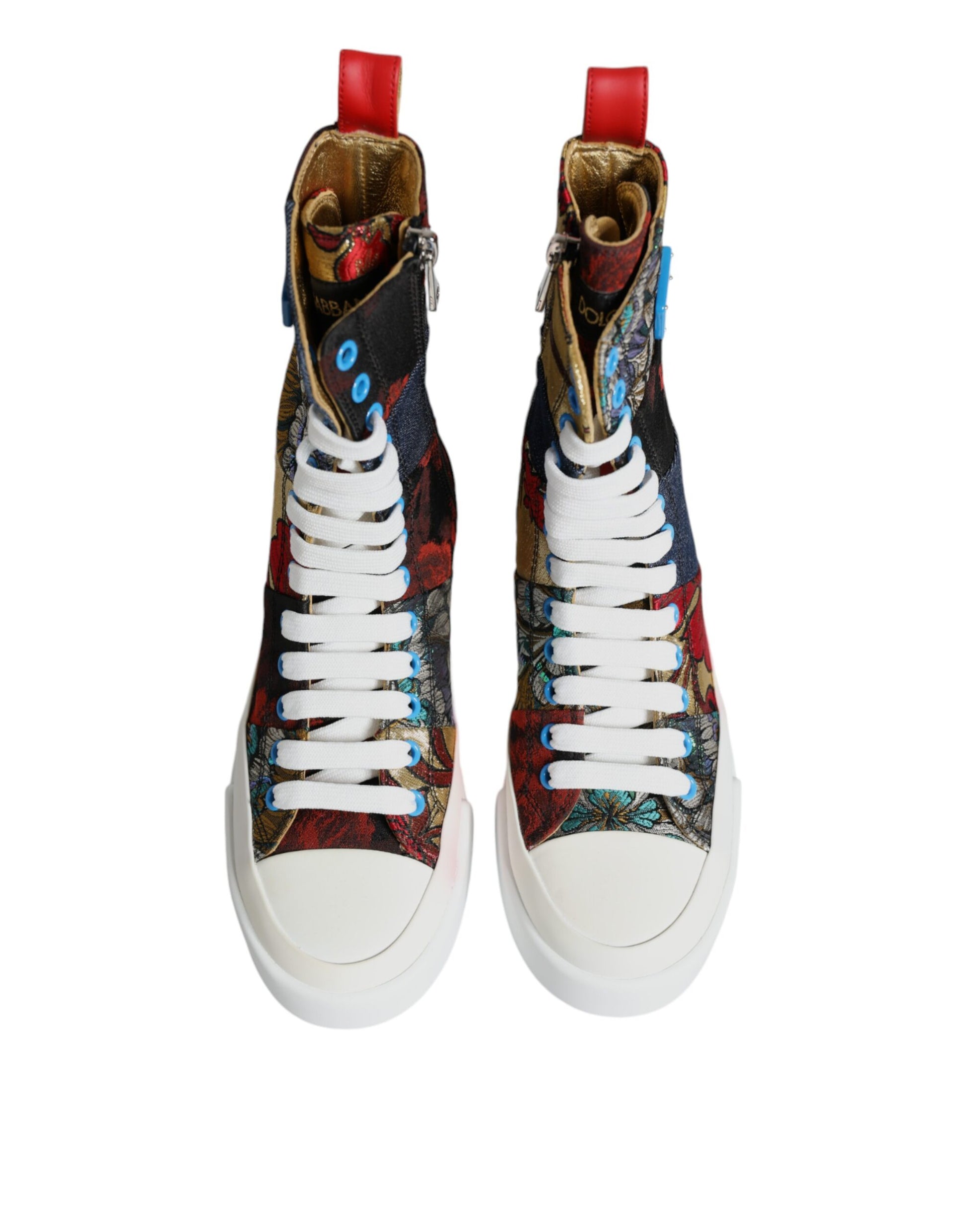 Sneakers montantes multicolores en patchwork