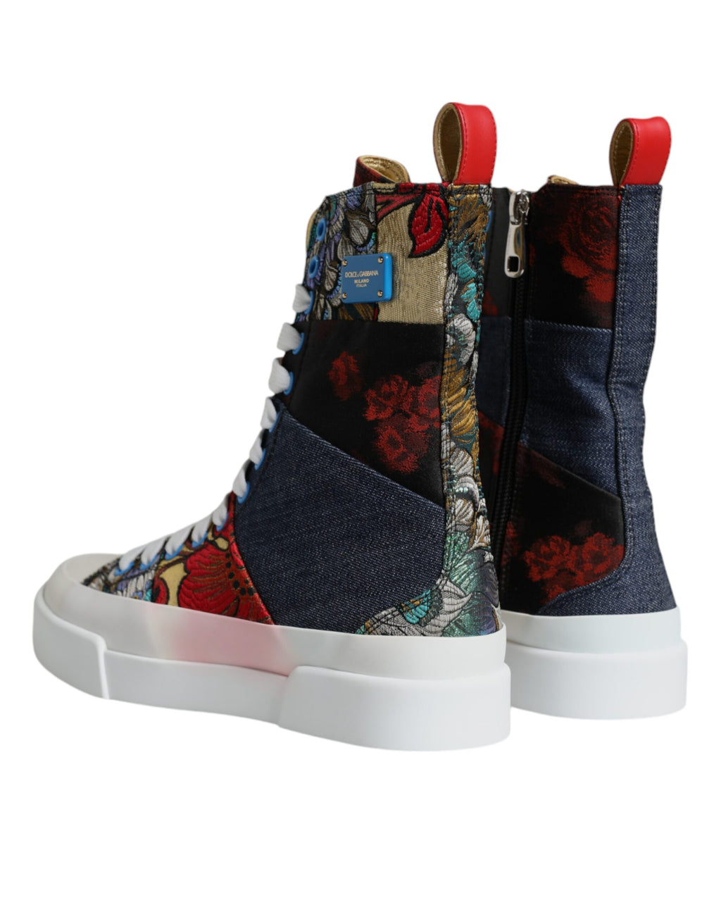 Sneakers montantes multicolores en patchwork