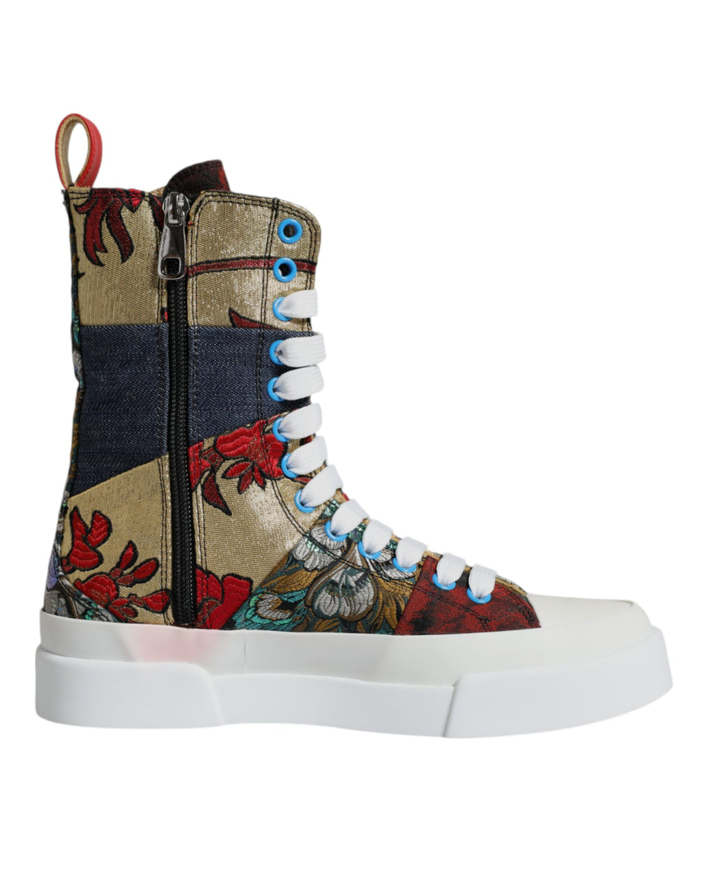 Sneakers montantes multicolores en patchwork