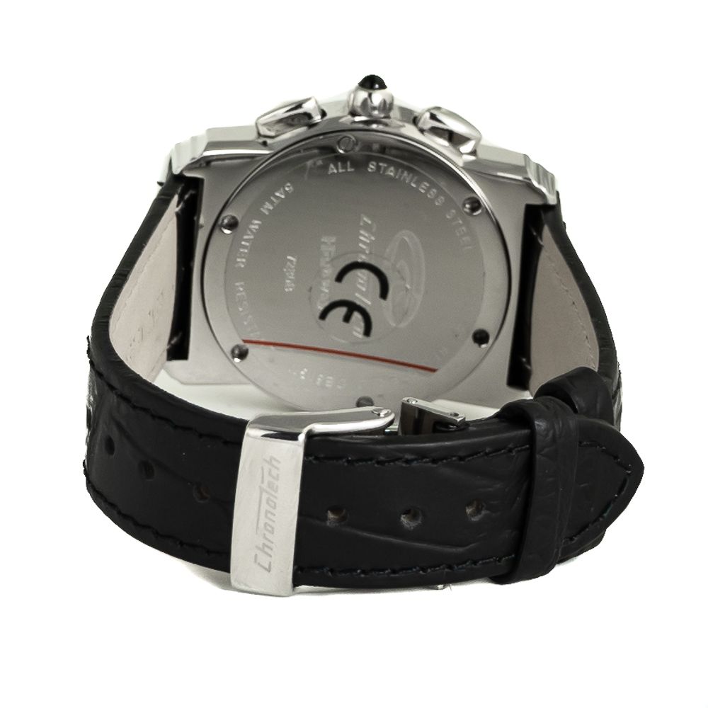 Black Leather Dress Watch