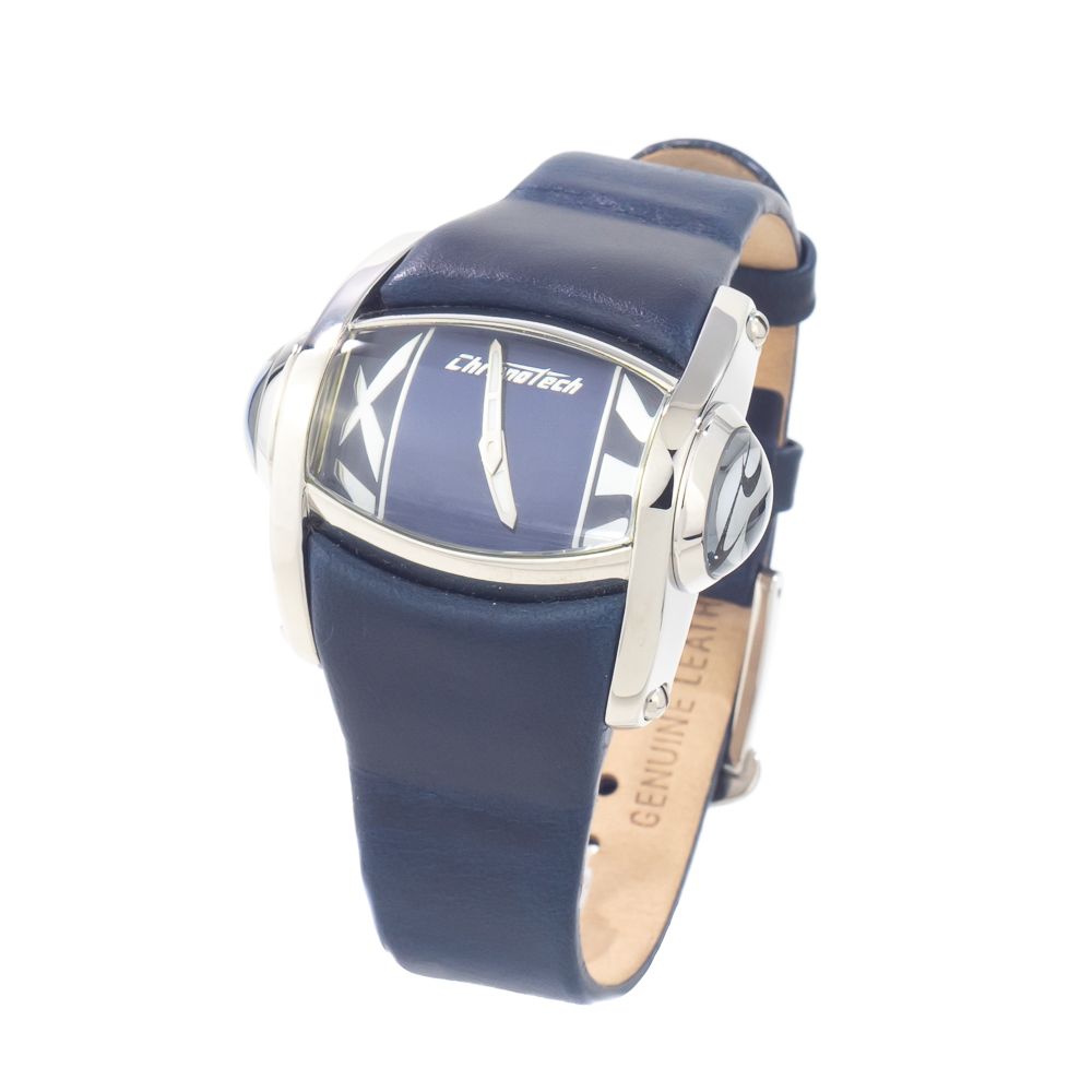 Blue Leather Dress Watch