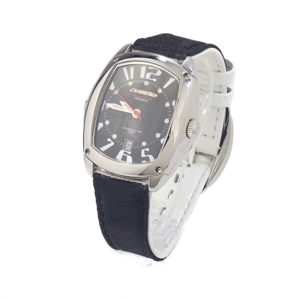 Black Leather Dress Watch