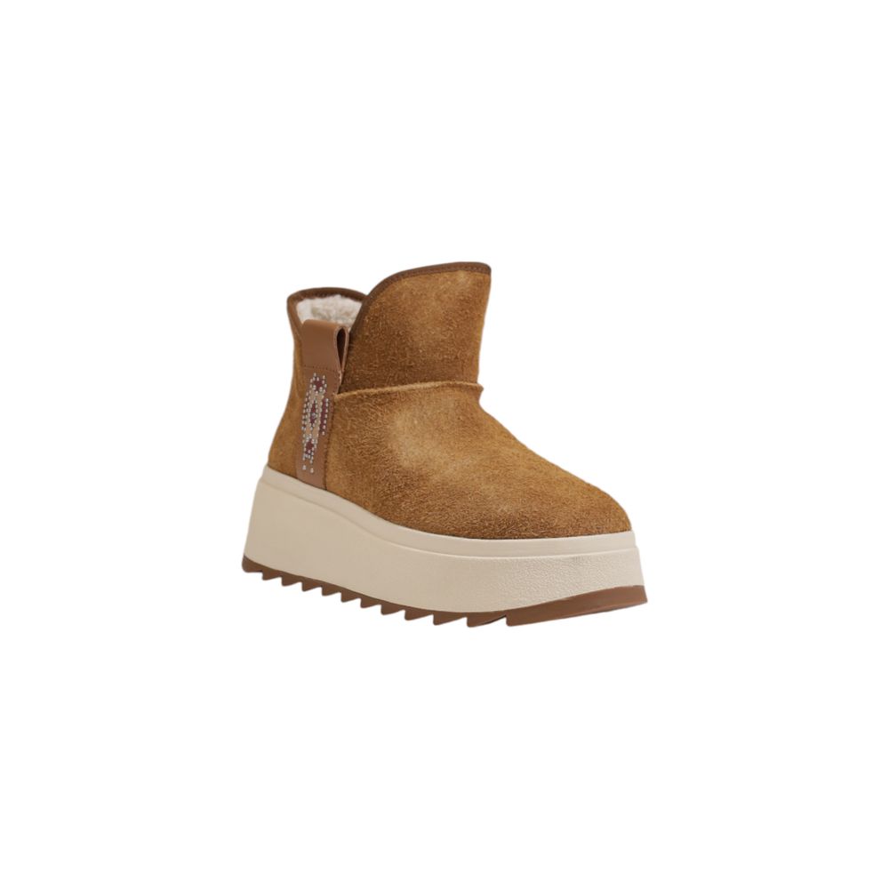 Cuir de daim marron, hauteur cheville