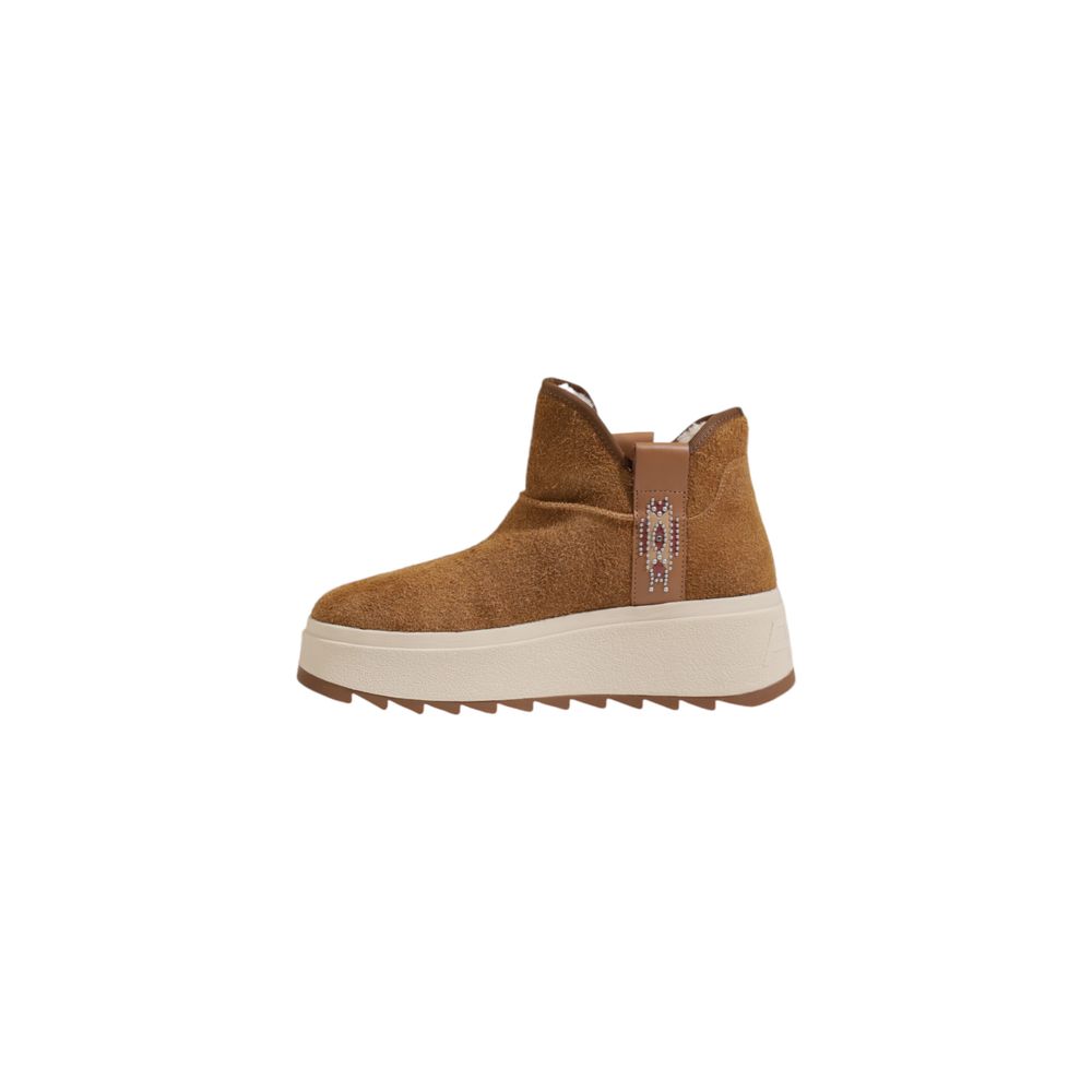 Cuir de daim marron, hauteur cheville