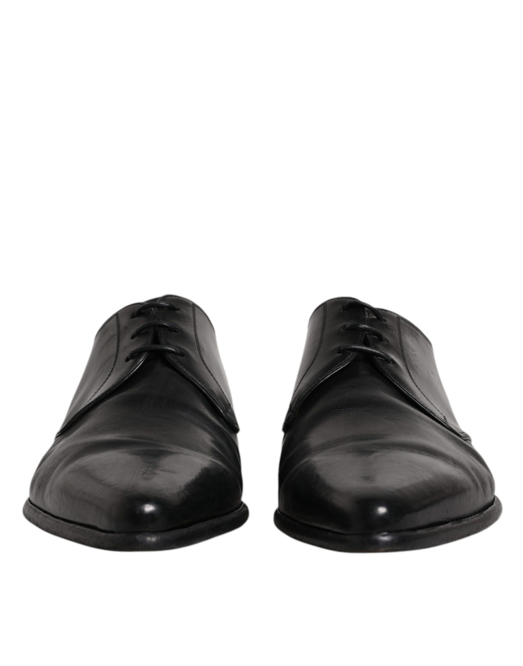 Chaussures de ville derby en cuir noir à lacets pour homme