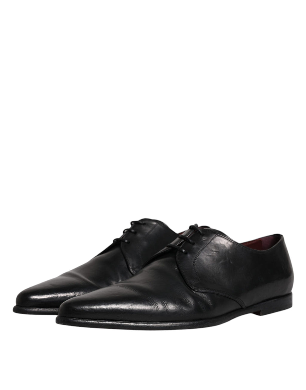 Chaussures de ville derby en cuir noir à lacets pour homme