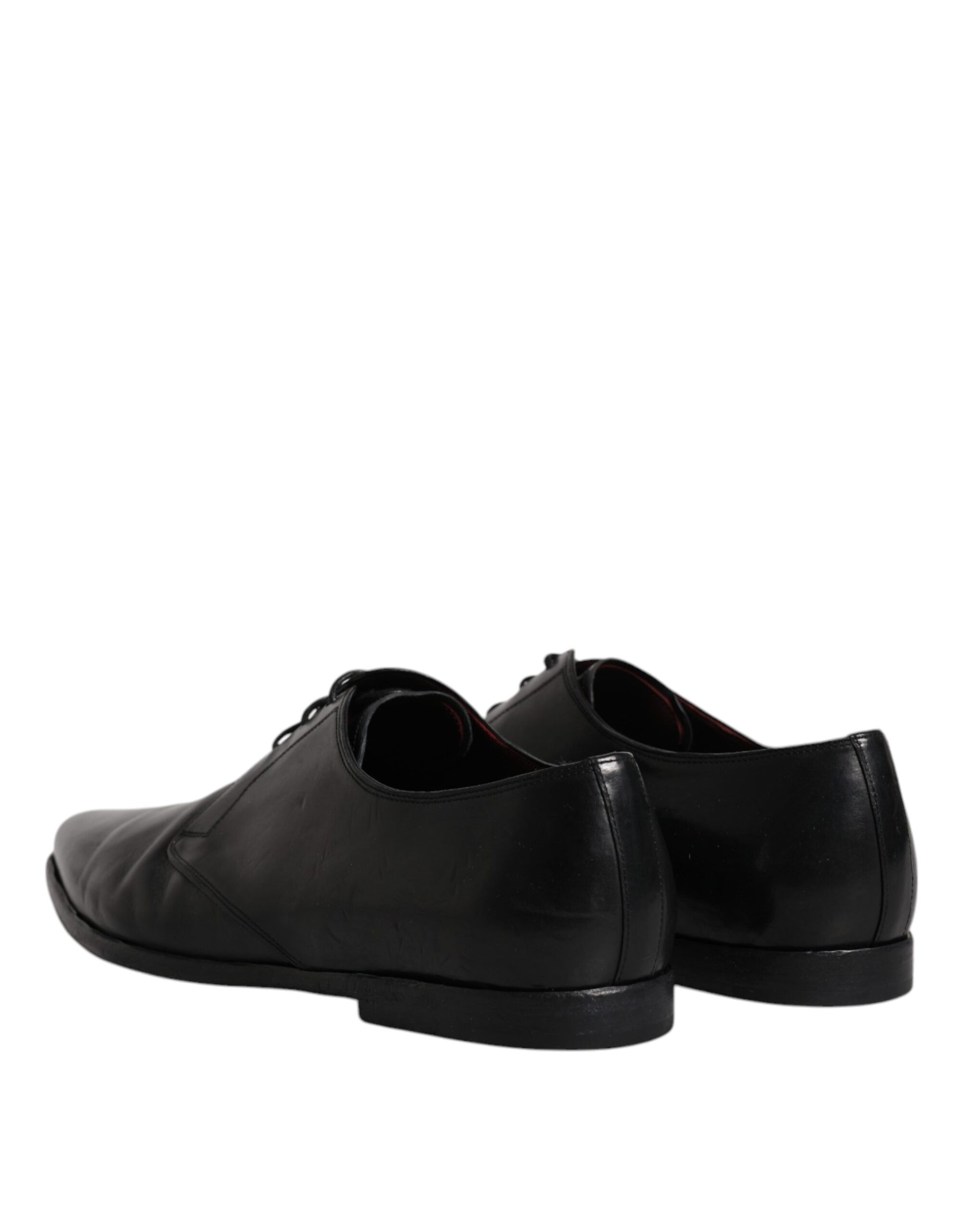 Chaussures de ville derby en cuir noir à lacets pour homme