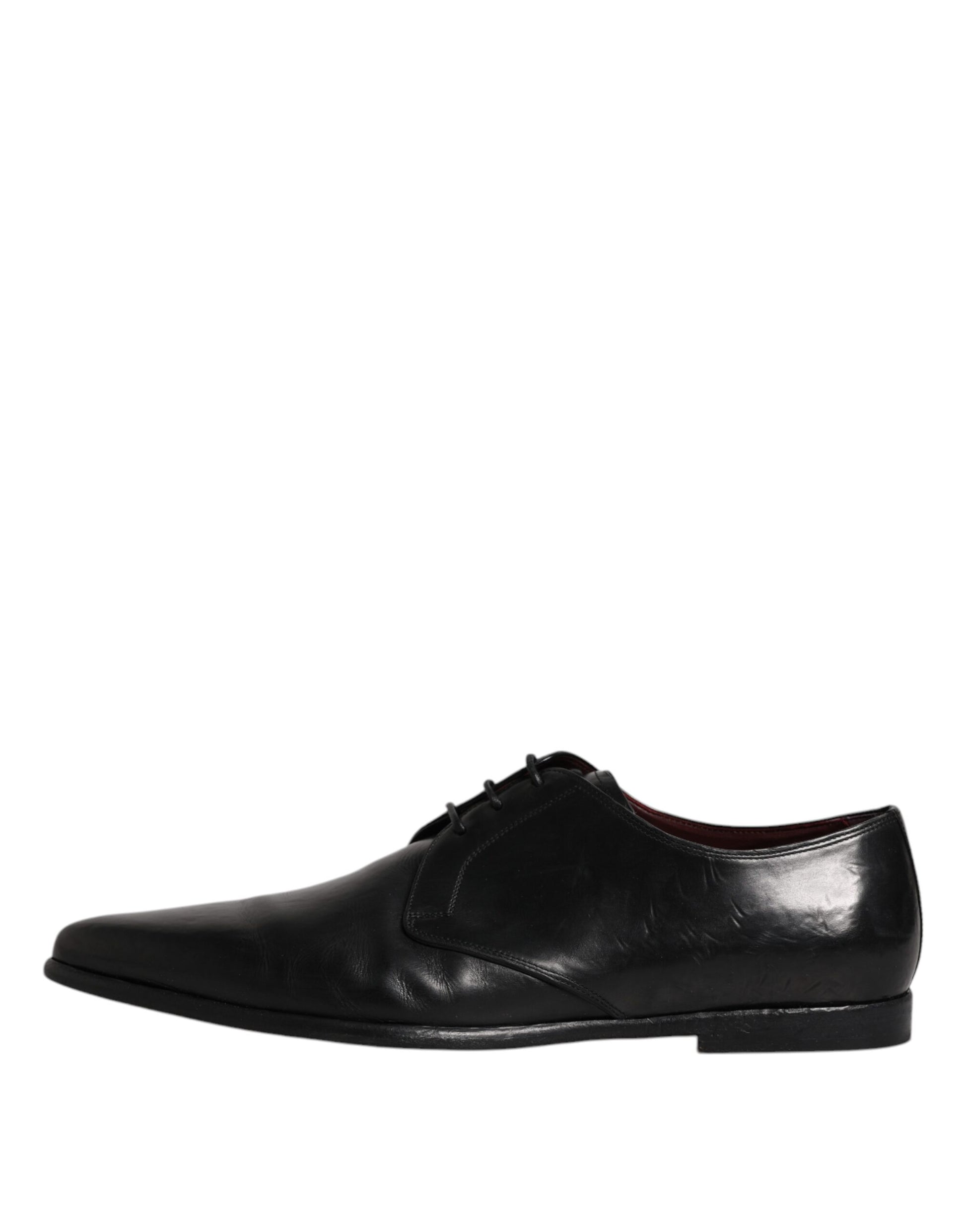 Chaussures de ville derby en cuir noir à lacets pour homme