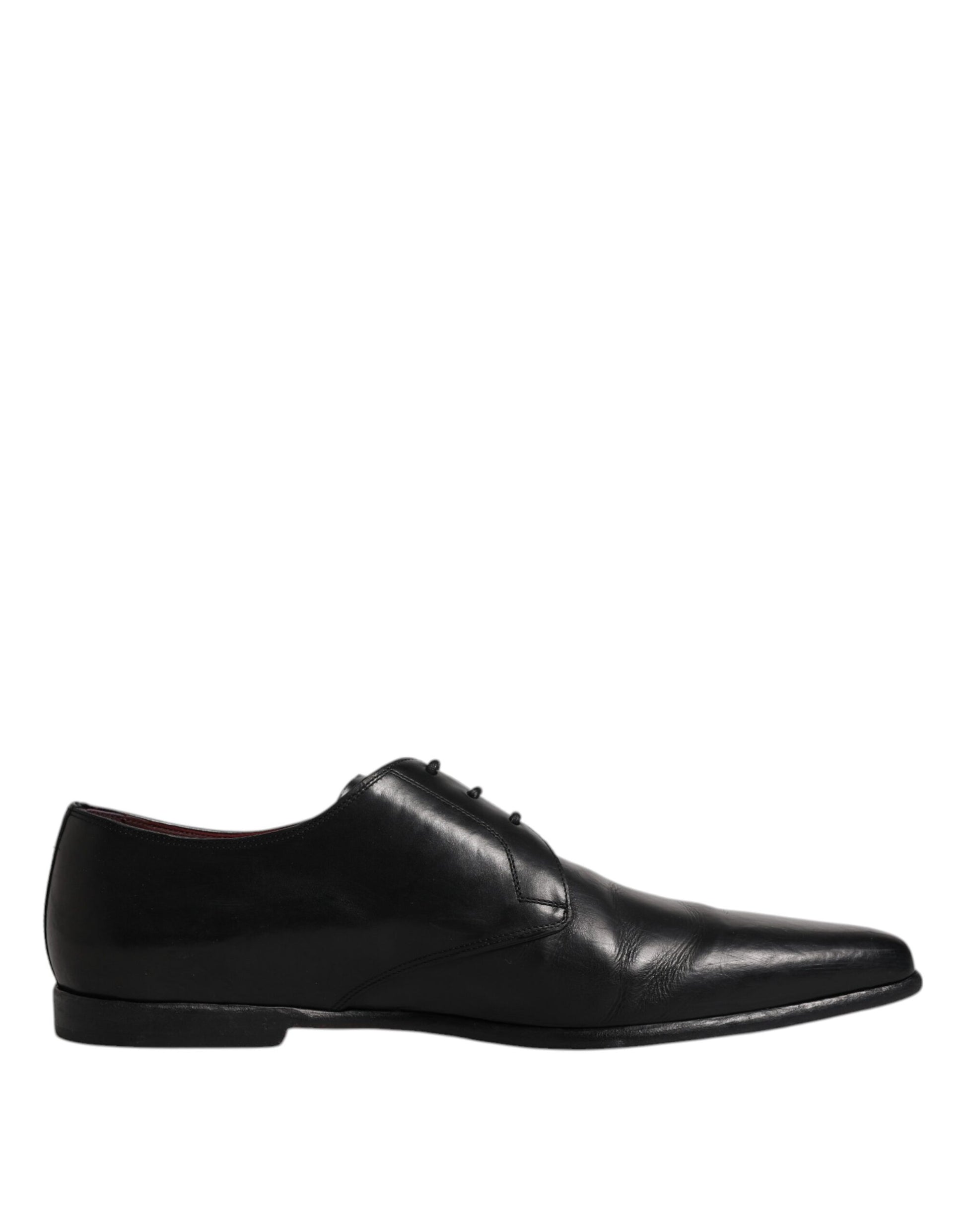 Chaussures de ville derby en cuir noir à lacets pour homme