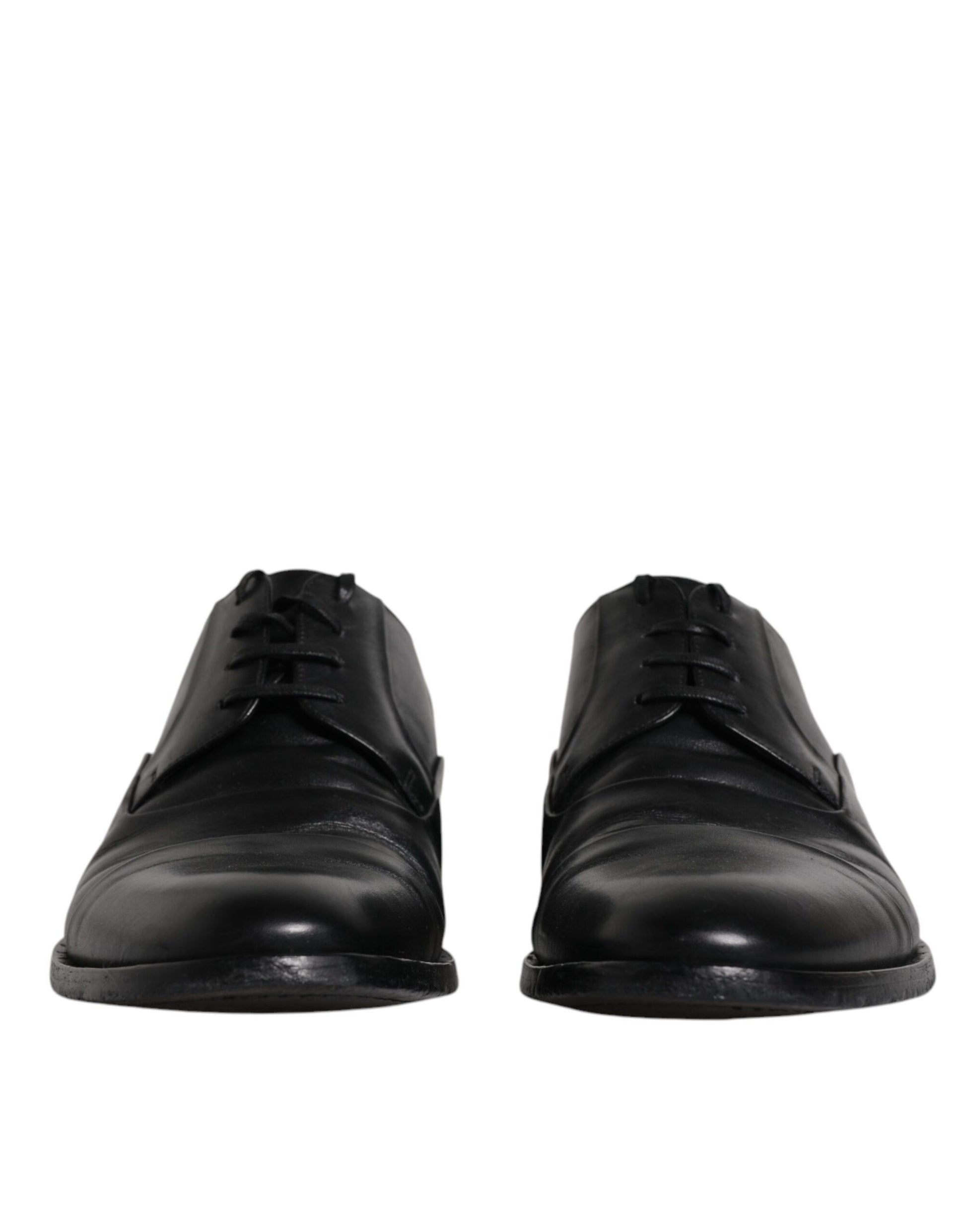 Chaussures de ville derby en cuir noir à lacets pour homme