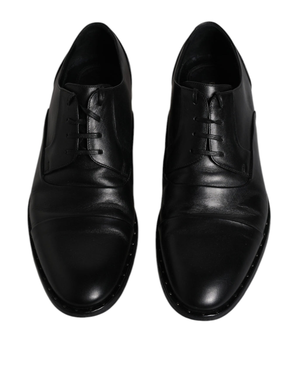 Chaussures de ville derby en cuir noir à lacets pour homme
