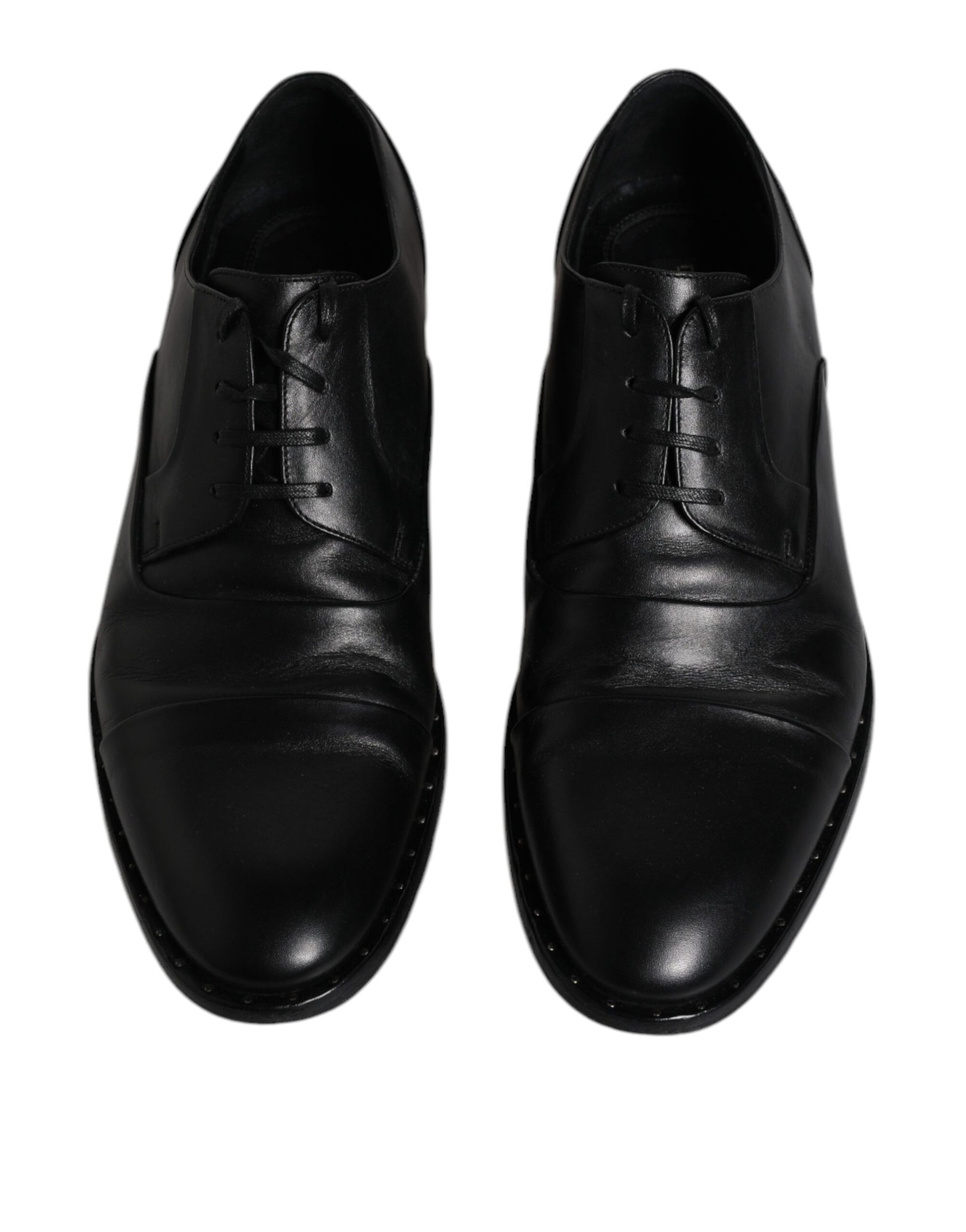Chaussures de ville derby en cuir noir à lacets pour homme