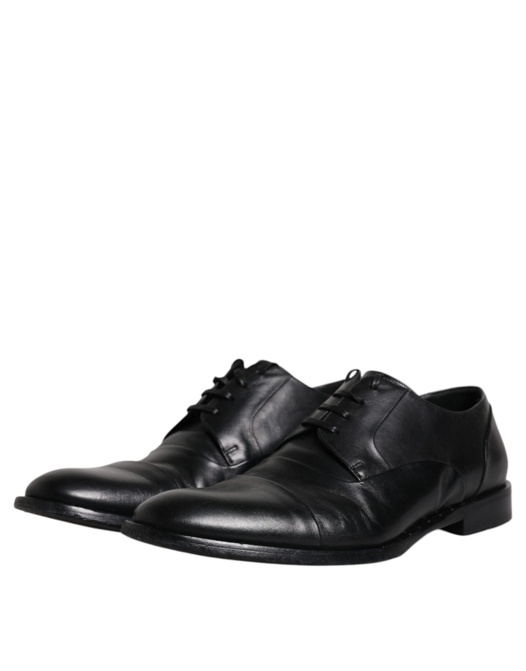 Chaussures de ville derby en cuir noir à lacets pour homme