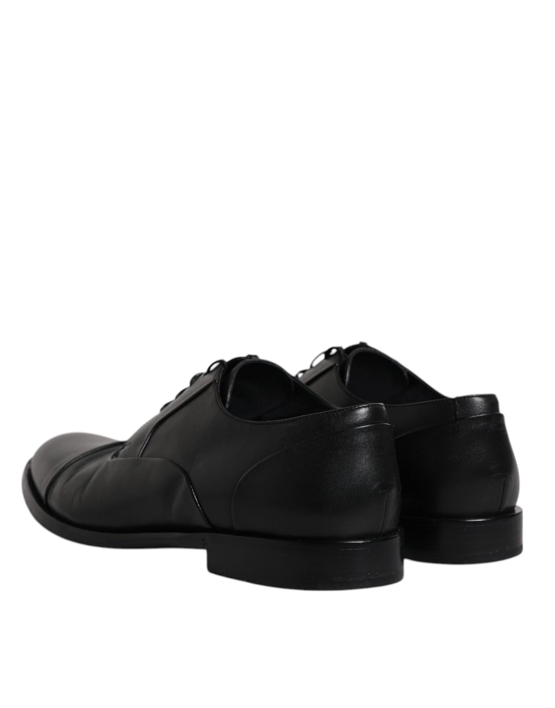 Chaussures de ville derby en cuir noir à lacets pour homme