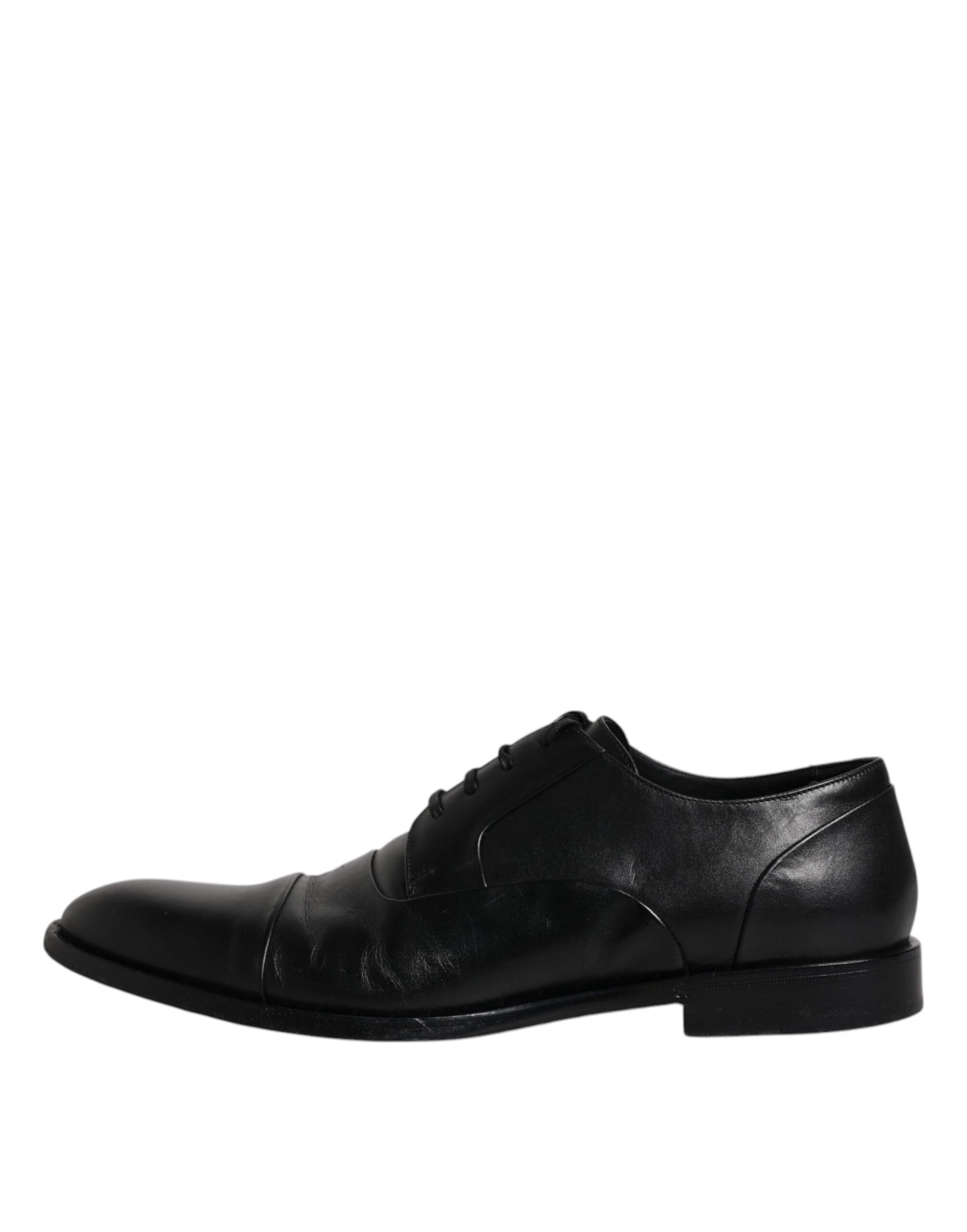 Chaussures de ville derby en cuir noir à lacets pour homme