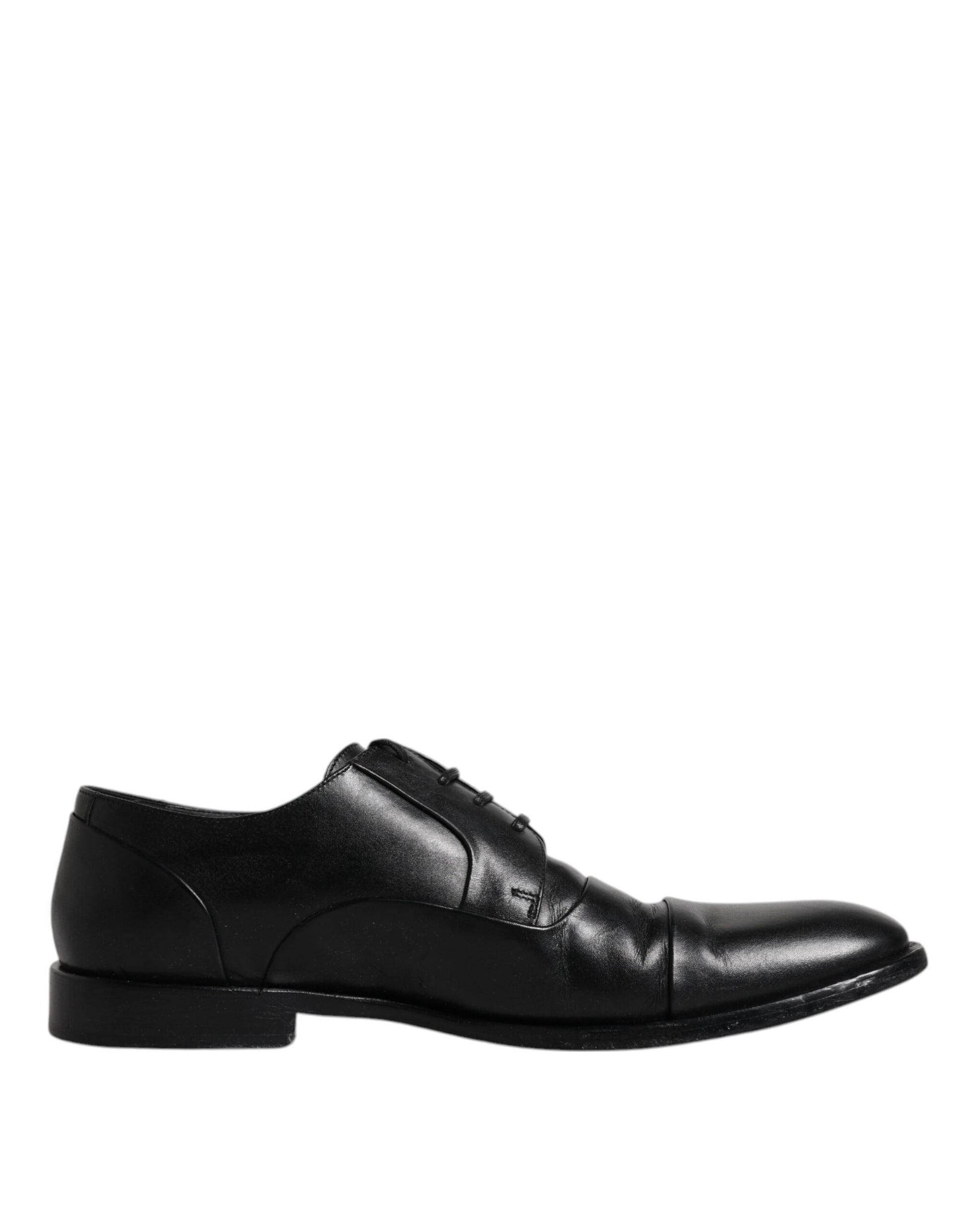 Chaussures de ville derby en cuir noir à lacets pour homme