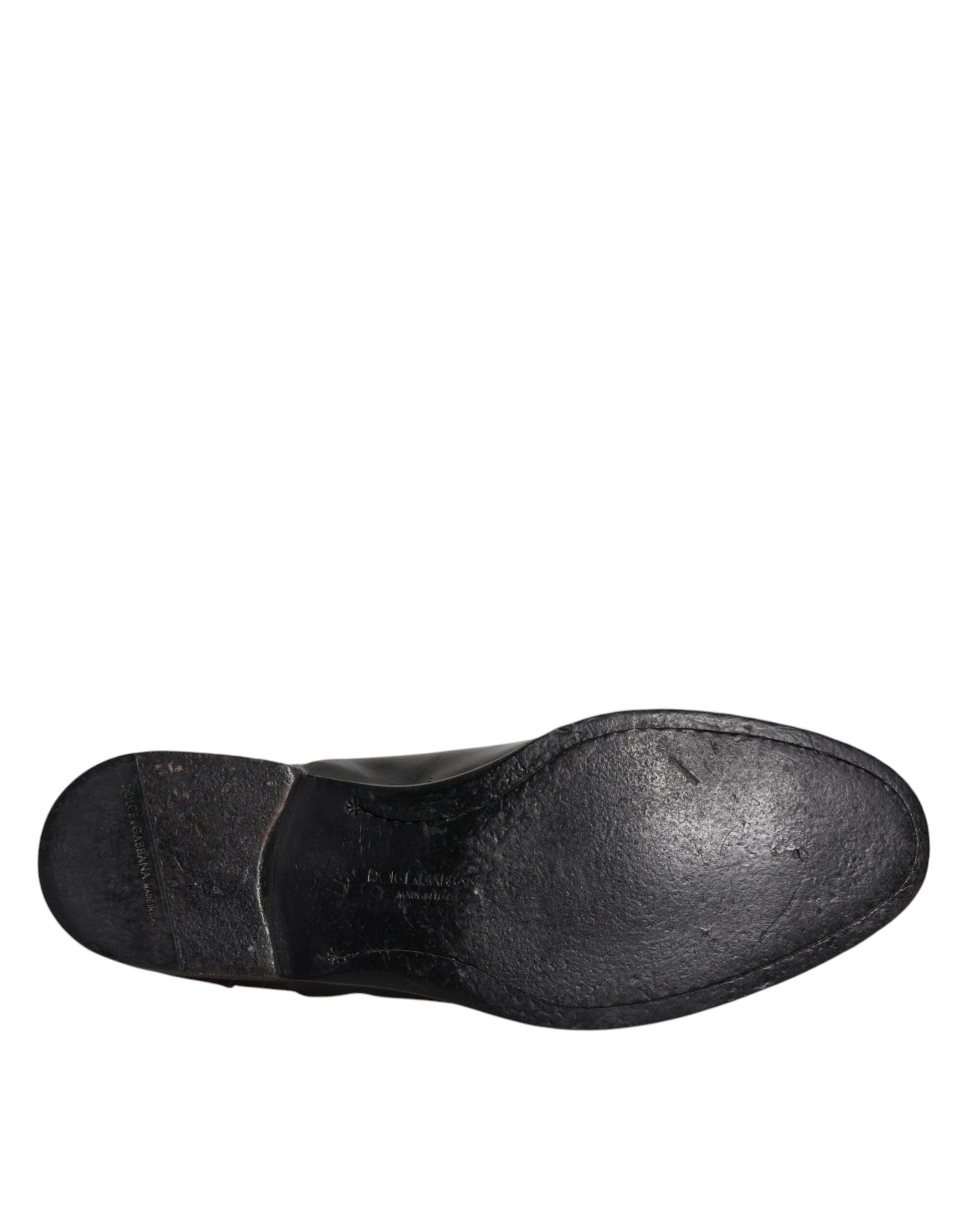 Chaussures de ville derby en cuir noir à lacets pour homme
