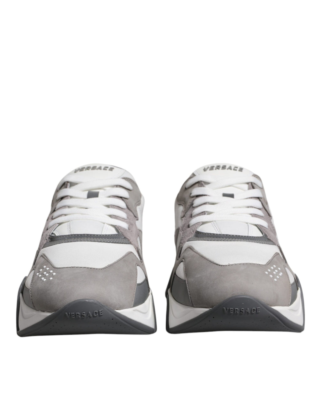 Sneakers basses à plateforme Squalo en cuir et néoprène gris.