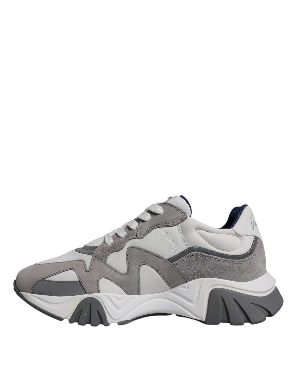 Sneakers basses à plateforme Squalo en cuir et néoprène gris.
