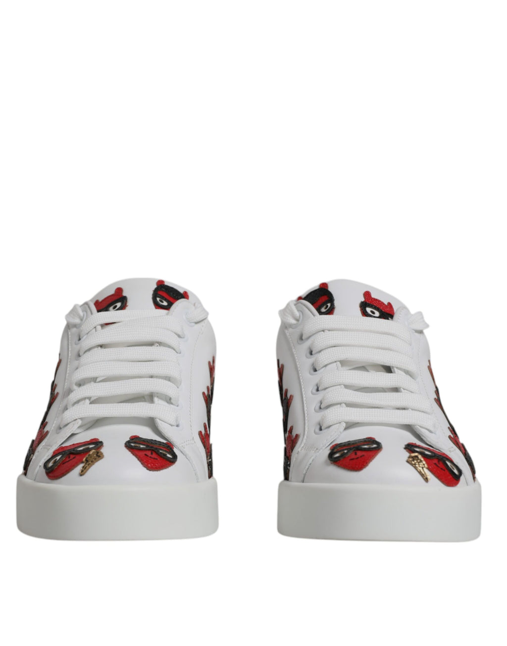 Sneakers Portofino à motif de visage de diable blanc