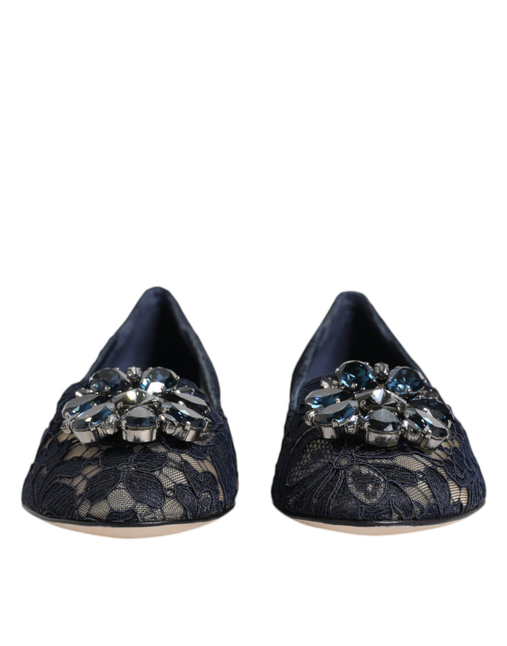 Baskets plates en dentelle et cristaux bleus Taormina