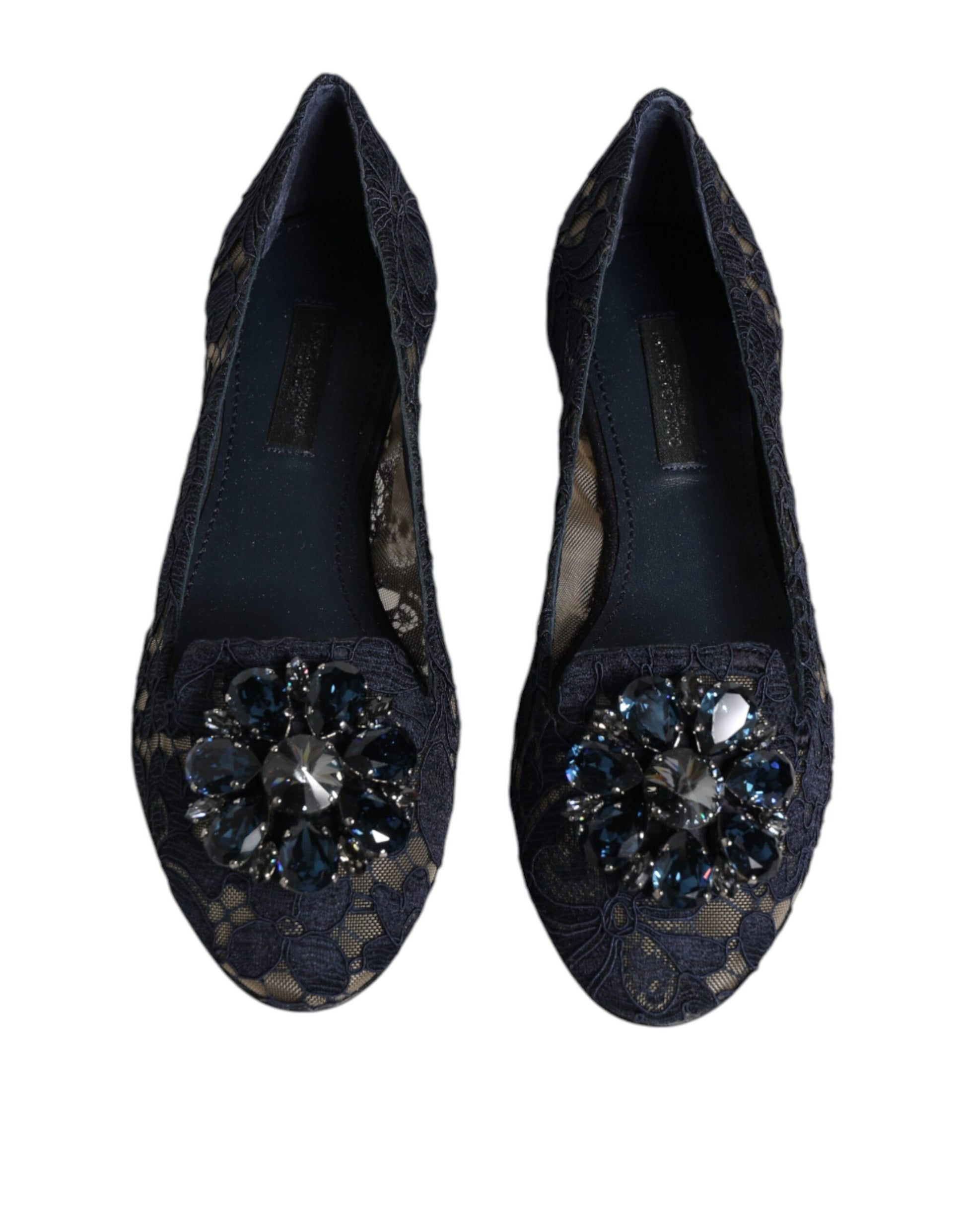 Baskets plates en dentelle et cristaux bleus Taormina