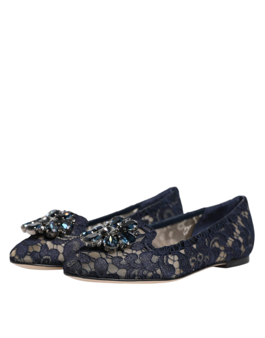 Baskets plates en dentelle et cristaux bleus Taormina