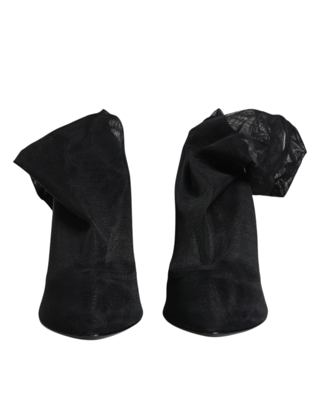 Bottines chaussettes en maille extensible de soie noire