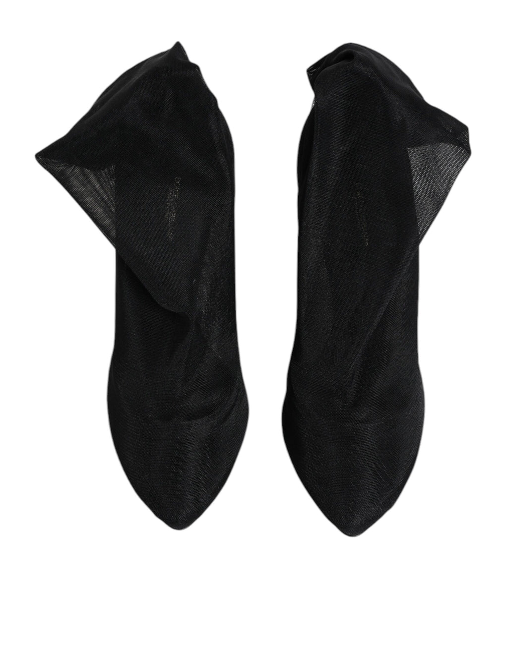 Bottines chaussettes en maille extensible de soie noire