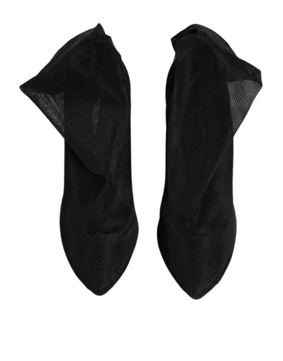 Bottines chaussettes en maille extensible de soie noire