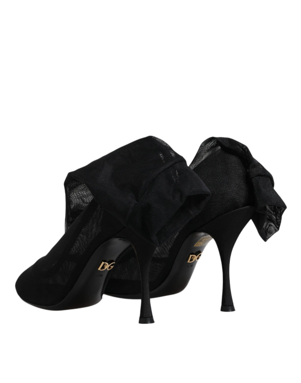 Bottines chaussettes en maille extensible de soie noire
